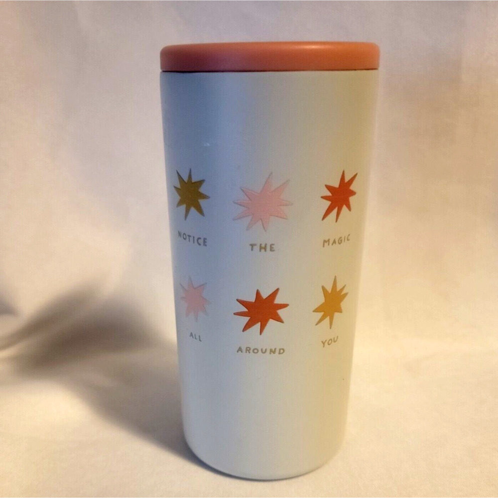 Slim Can Cooler 12 oz OCS Designs Stainless Steel Cream Pink Rim